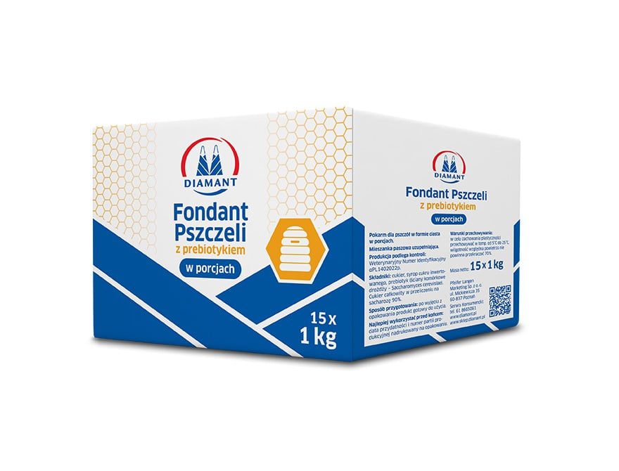 Fondant Diamant • Ciasto z PREBIOTYKIEM dla pszczół 15 x 1kg